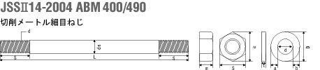 JSSⅡ13-2004 ABR 400/490転造メートル並目ねじ 図